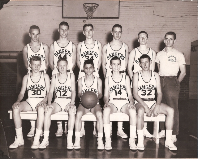Darby Rangers BB team.
Front, L to R:
Jimmy Floyd, Victor Hall, Donnie Joyce, Michael Stubblefield, Ricky Richardson
Back, L to R:
Steve Plunkett, Billy Phillips, James England, Ronnie Jackson, Carl Rose, Coach Tommy Crovella
